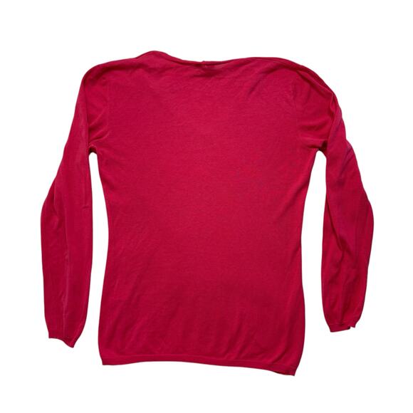 SNOBBY SHEEP Magenta Silk Blend Sweater Size 44 Medium *READ* V-neck Lightweight - Picture 5 of 11